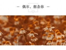 偶尔思念,永远开心。
