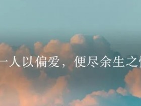 既许一人以偏爱,便尽余生之慷慨